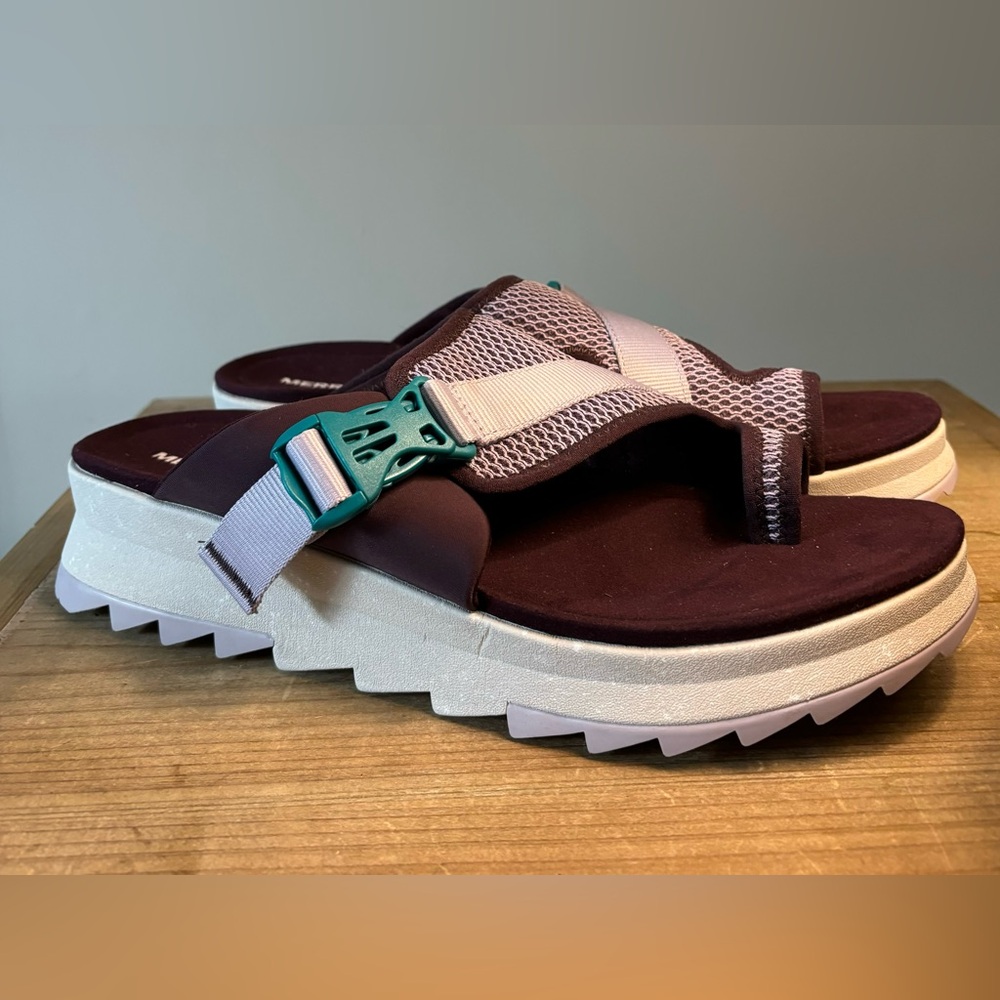 Merrill Women's Alpine Cush Wrap Sandals Burgandy Size 11